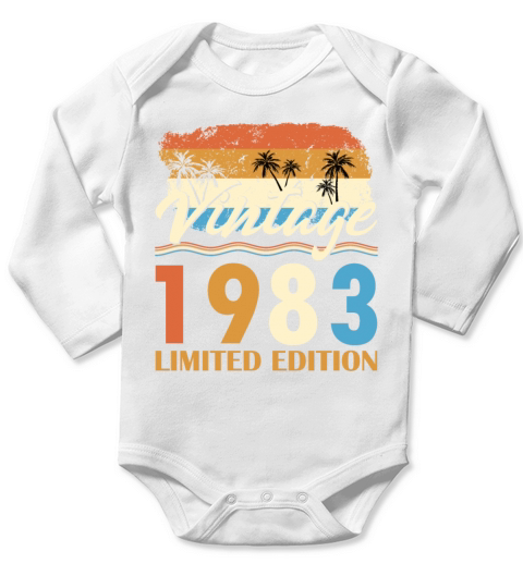 40th birthday vintage 1983 limited edition Long Sleeve Baby One-Piece