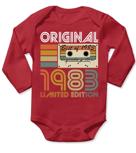 40th birthday vintage 1983 original 1983 Long Sleeve Baby One-Piece