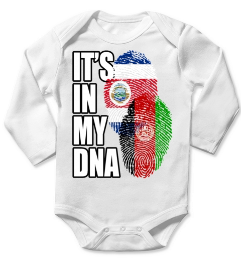 Afghan And Costa Rican Mix Heritage DNA Flag Long Sleeve Baby One-Piece