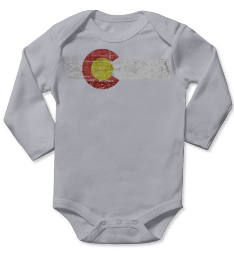Aged Colorado Flag Vintage Style State Patriotic L Long Sleeve Baby One-Piece