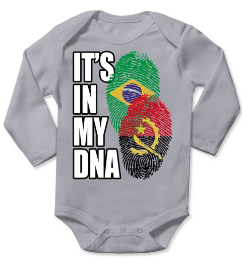 Angolan And Brazilian Mix Heritage DNA Flag Long Sleeve Baby One-Piece