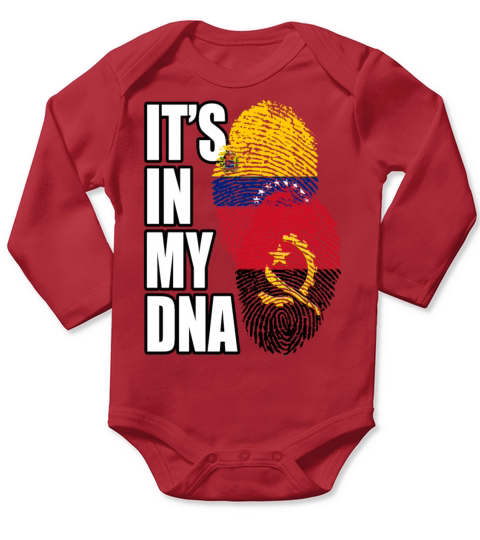 Angolan And Venezuelan Mix Heritage DNA Flag Long Sleeve Baby One-Piece