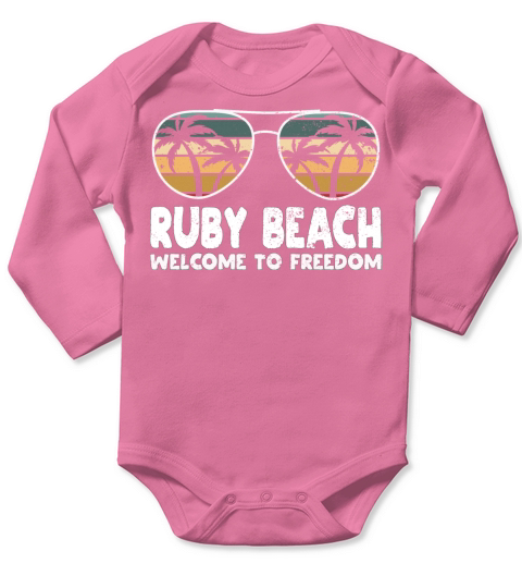 Beach Welcome to Freedom Vacation Sayings Trip Quo Long Sleeve Baby One-Piece