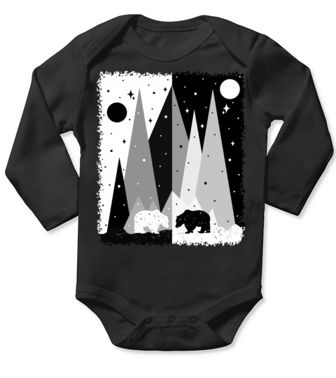 Bear In The Mountains Long Sleeve Baby One-Piece