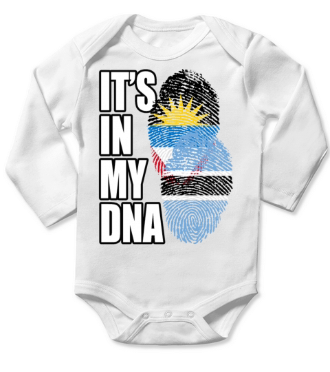 Botswana And Antiguan Mix Heritage DNA Flag Long Sleeve Baby One-Piece