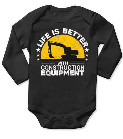 construction worker heavy equipment operator Long Sleeve Baby One-Piece