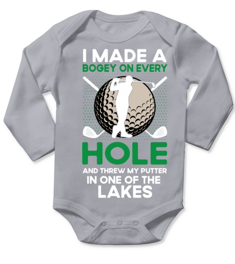 Distressed Quote Golf Club Golfer Hole In One Long Sleeve Baby One-Piece