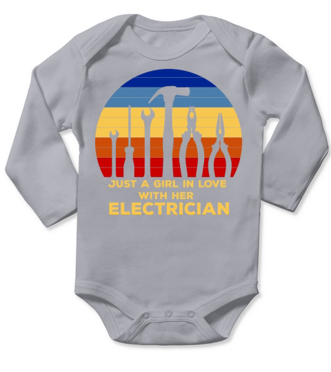 Electrician Wife Vintage Girlfirend I Love My Elec Long Sleeve Baby One-Piece