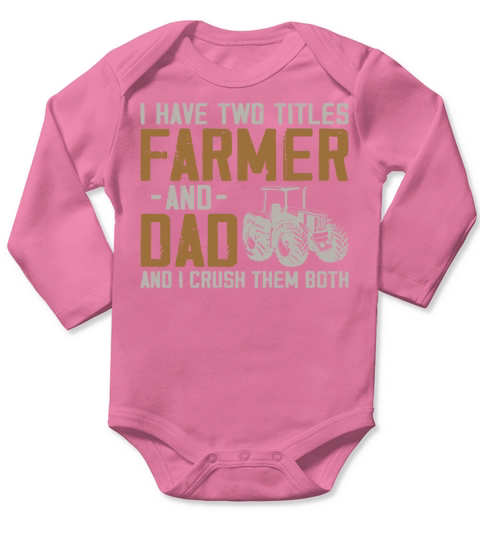 Farming Farmer Dad Father Vintage Long Sleeve Baby One-Piece