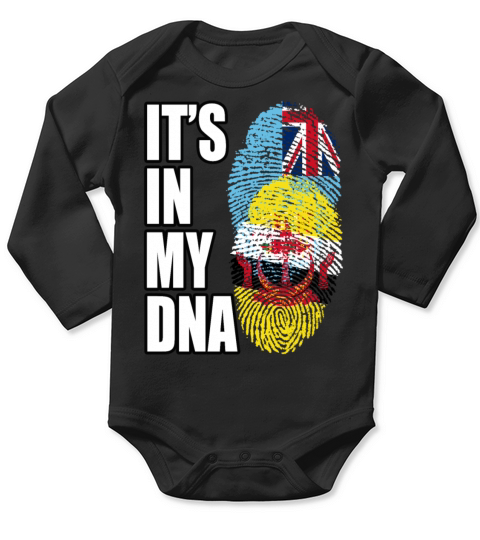 Fijian And Bruneian Mix Heritage DNA Flag Long Sleeve Baby One-Piece