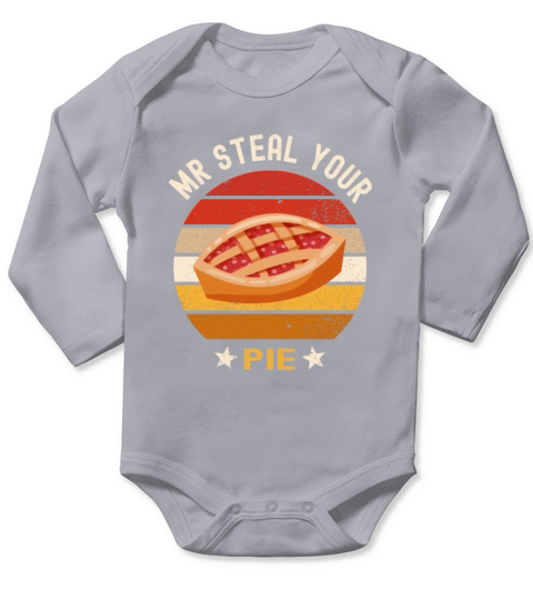 Funny Vintage Mr Steal Your Pie Thanksgiving Long Sleeve Baby One-Piece