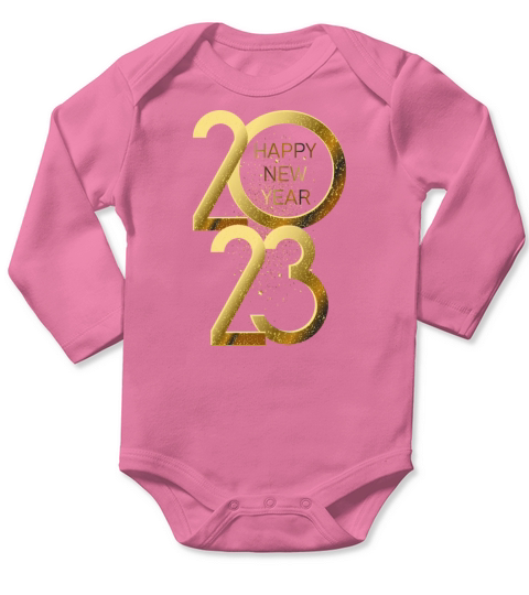 Happy New Year 2023 Long Sleeve Baby One-Piece