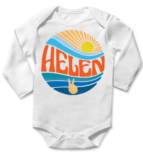 Helen Shirt Vintage Sunset Helen Groovy Tie Dye Long Sleeve Baby One-Piece