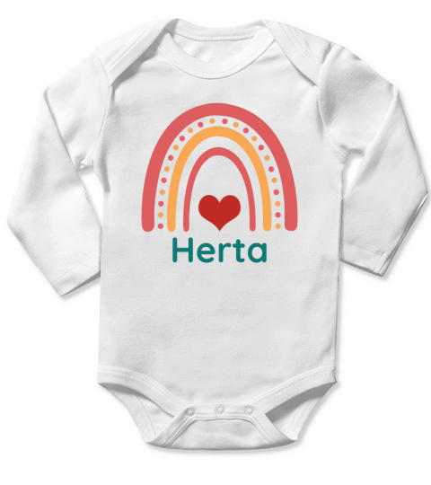 Herta Vintage Boho Rainbow Long Sleeve Baby One-Piece