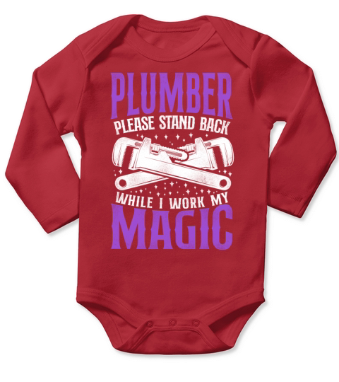 Plumbing Plumber Vintage Plumber Long Sleeve Baby One-Piece