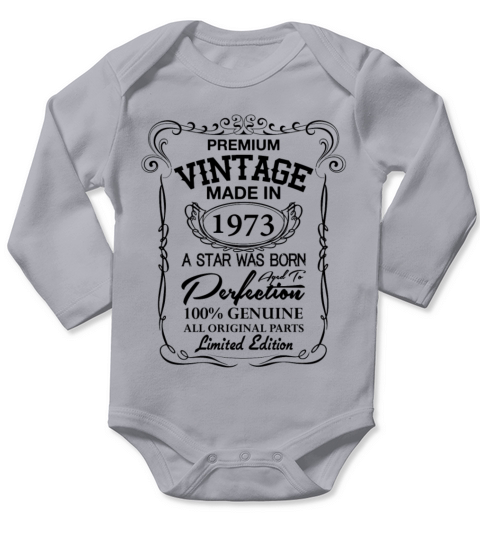 Premium Vintage 1973 Long Sleeve Baby One-Piece