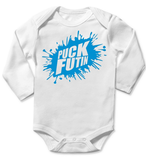 puck futin logo design Long Sleeve Baby One-Piece