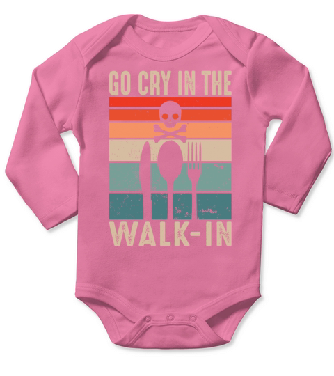 Retro Go Cry in the Walk-In Chef Cook Vintage Long Sleeve Baby One-Piece