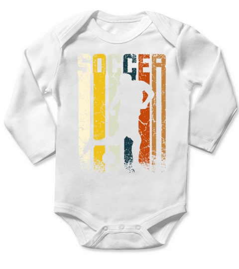 Retro Vintage Soccer Long Sleeve Baby One-Piece