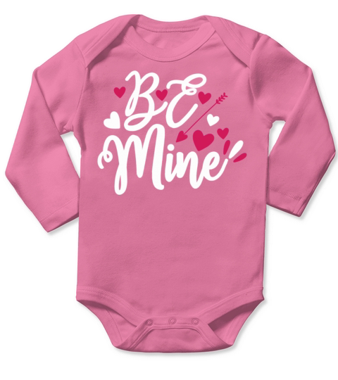 Sweet Valentines Day Be Mine77 Long Sleeve Baby One-Piece