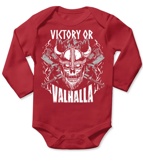 Viking Warrior Quote Victory Or Valhalla Long Sleeve Baby One-Piece