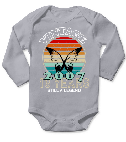 Vintage 16th Birthday 2007 Sports Gift Long Sleeve Baby One-Piece