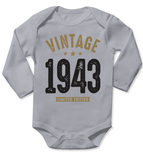 Vintage 1943 79th Birthday Long Sleeve Baby One-Piece