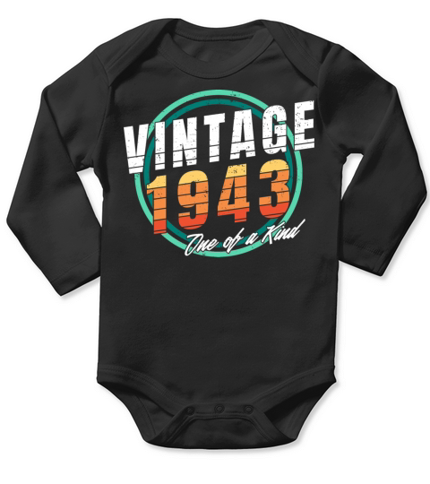 Vintage 1943 Shirt for Men Women 80 Year Old 80th Long Sleeve Baby One-Piece