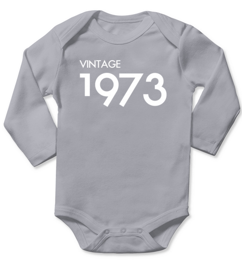 Vintage 1973 48 Years Old 48th Birthday Gift Long Sleeve Baby One-Piece