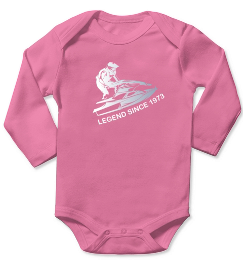vintage 1973 birthday jet ski Long Sleeve Baby One-Piece