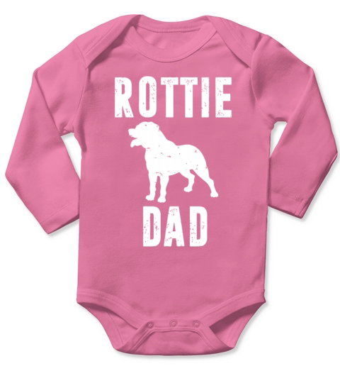 Vintage Rottweiler Dad Gift Rott Dog Daddy Rottier Long Sleeve Baby One-Piece