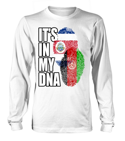 Afghan And Costa Rican Mix Heritage DNA Flag Long sleeved Unisex