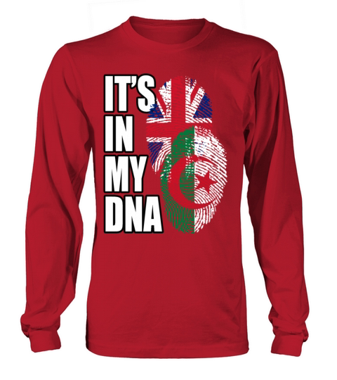 Algerian And British Mix Heritage DNA Flag Long sleeved Unisex
