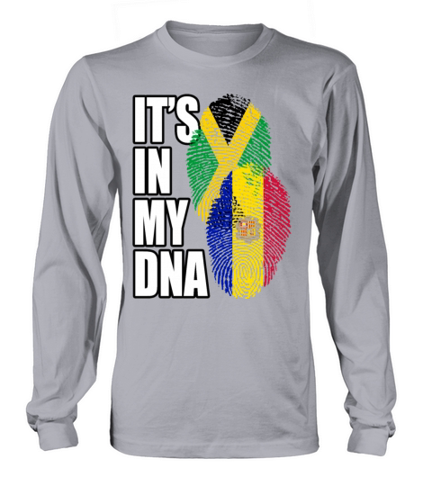 Andorran And Jamaican Mix Heritage DNA Flag Long sleeved Unisex