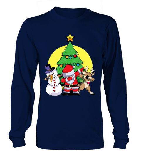 Dabbing Santa Elf Friends Christmas Kids Boys Men Long sleeved Unisex