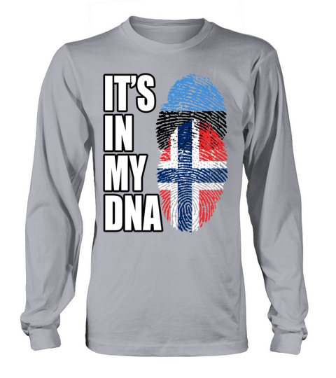 Estonian And Norwegian Mix Heritage DNA Flag Long sleeved Unisex
