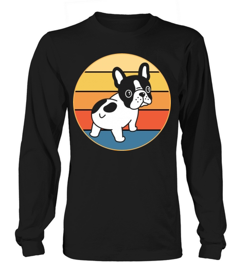 French Bulldog Dog Breed Vintage Retro Sunset Long sleeved Unisex