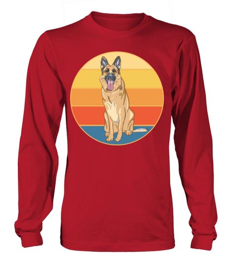 German Shepherd Dog Breed Vintage Retro Sunset Long sleeved Unisex