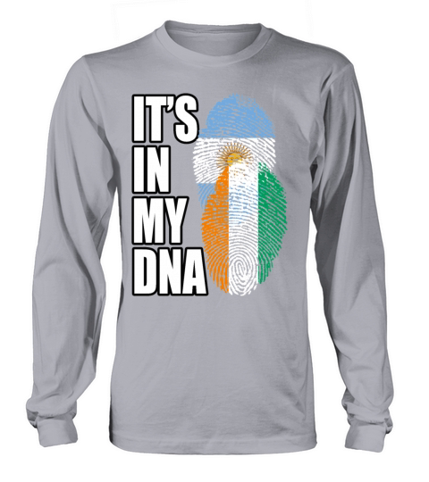 Ivorian And Argentinian Mix Heritage DNA Flag Long sleeved Unisex