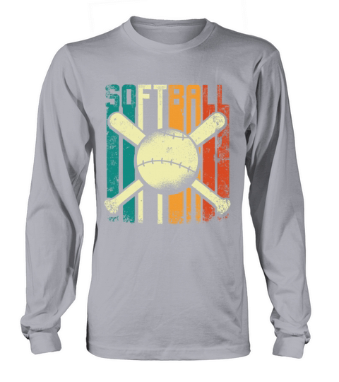 Retro Vintage Softball Long sleeved Unisex