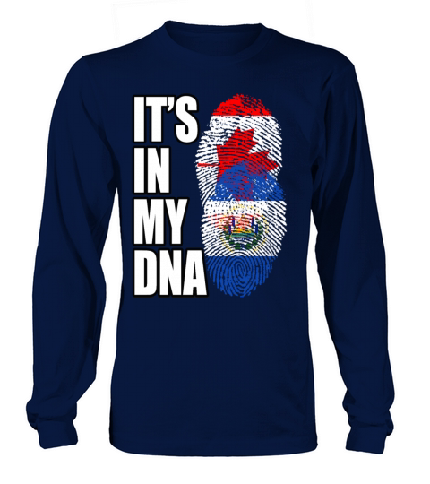 Salvadoran And Canadian Mix Heritage DNA Flag Long sleeved Unisex