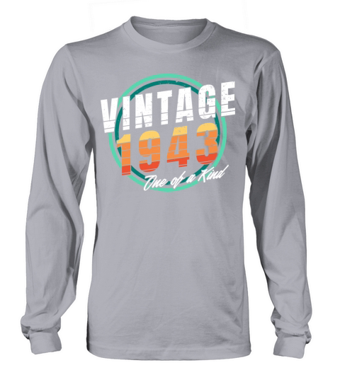 Vintage 1943 Shirt for Men Women 80 Year Old 80th Long sleeved Unisex