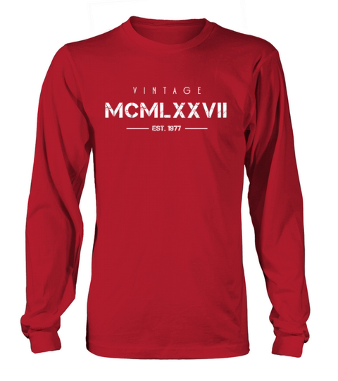 Vintage Born In 1977 Roman Numerals 45th Long sleeved Unisex