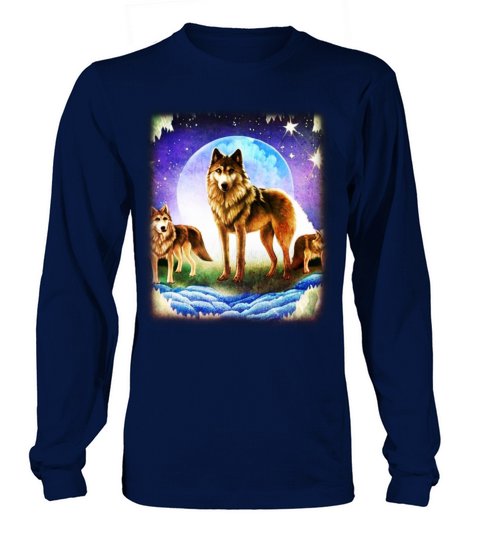 Wolf artwork design predator face imprint Long sleeved Unisex