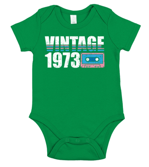 1973 Vintage born in Retro age Birthday gift idea Short Sleeve Baby One-Piece