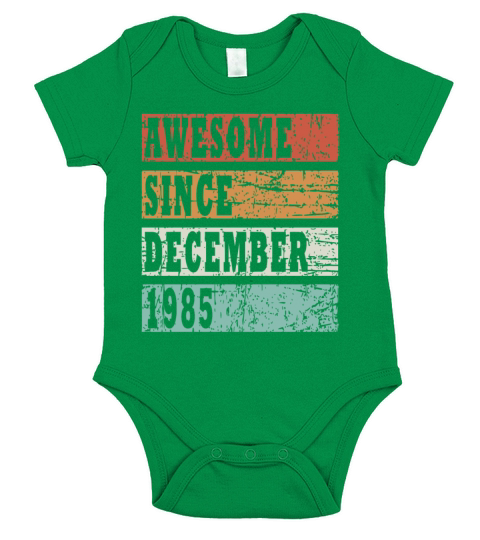 1985 Born In December Retro Gift Idea Short Sleeve Baby One-Piece