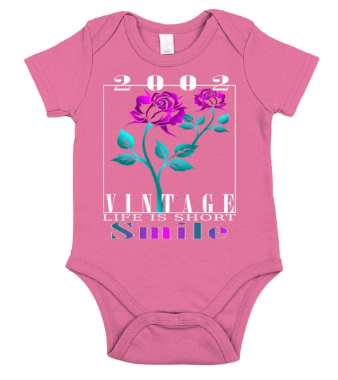 2002 Born Vintage Rose Gift Short Sleeve Baby One-Piece