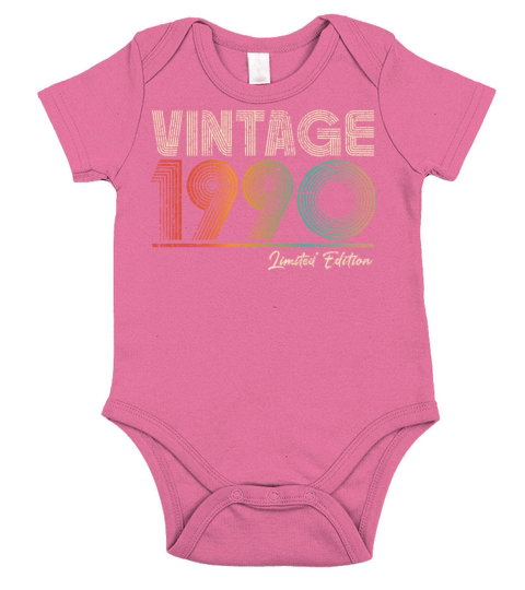 33 Years Old Vintage 1990 33rd Birthday Gifts Short Sleeve Baby One-Piece