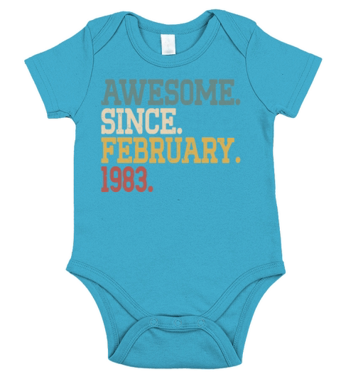 40th birthday awesome since vintage february 1983 Short Sleeve Baby One-Piece