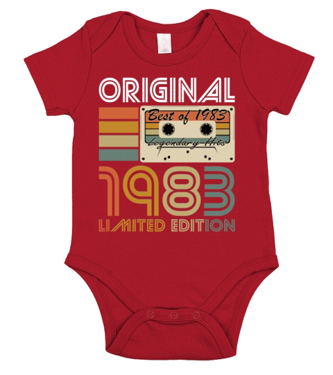 40th birthday vintage 1983 original 1983 Short Sleeve Baby One-Piece